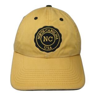 Fahrenheit Baseball Cap Yellow One Size North Carolina USA Patch Adjustable Hat